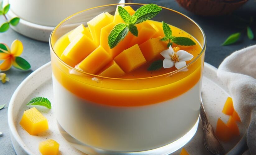 Elegant Mango Coconut Panna Cotta