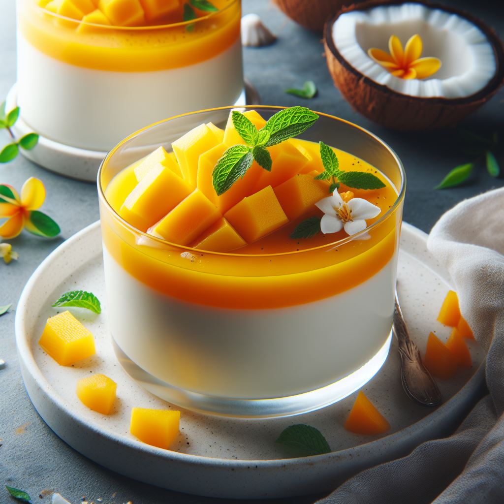 Elegant Mango Coconut Panna Cotta