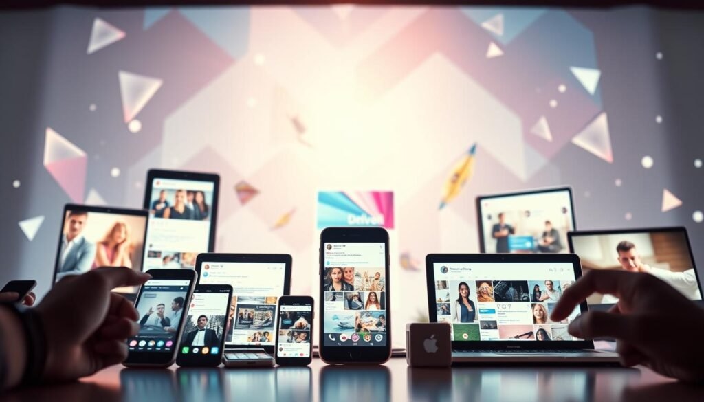 A dynamic social media campaign unfolds, with carefully curated visuals and captivating content. In the foreground, a diverse array of digital devices, including smartphones, tablets, and laptops, display engaging posts and interactive features. The middle ground showcases a vibrant social media feed, brimming with likes, shares, and lively discussions. In the background, a stylized backdrop of ethereal geometric shapes and gradients creates a sense of depth and modern elegance. Soft, diffused lighting casts a warm, inviting glow, while a cinematic camera angle captures the seamless integration of technology and creative expression. This image embodies the essence of leveraging white label content to enhance a brand's social media presence and foster meaningful connections with its audience. A dynamic social media campaign unfolds, with carefully curated visuals and captivating content. In the foreground, a diverse array of digital devices, including smartphones, tablets, and laptops, display engaging posts and interactive features. The middle ground showcases a vibrant social media feed, brimming with likes, shares, and lively discussions. In the background, a stylized backdrop of ethereal geometric shapes and gradients creates a sense of depth and modern elegance. Soft, diffused lighting casts a warm, inviting glow, while a cinematic camera angle captures the seamless integration of technology and creative expression. This image embodies the essence of leveraging white label content to enhance a brand's social media presence and foster meaningful connections with its audience.