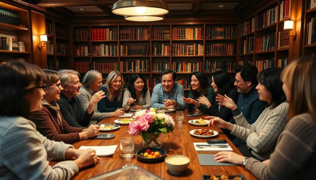 A cozy, exclusive community space with a warm, inviting atmosphere. A group of people gathered around a large, wooden table, engaged in lively discussions. The lighting is soft and ambient, creating a sense of intimacy. In the background, bookshelves line the walls, hinting at the wealth of knowledge and resources available to the members. The table is adorned with fresh flowers and artisanal snacks, creating a sense of luxury and attention to detail. The participants exude a sense of camaraderie and shared purpose, their faces lit up with excitement as they exchange ideas and strategies. This is a haven for the discerning, a place where the most valuable insights and connections are forged. A cozy, exclusive community space with a warm, inviting atmosphere. A group of people gathered around a large, wooden table, engaged in lively discussions. The lighting is soft and ambient, creating a sense of intimacy. In the background, bookshelves line the walls, hinting at the wealth of knowledge and resources available to the members. The table is adorned with fresh flowers and artisanal snacks, creating a sense of luxury and attention to detail. The participants exude a sense of camaraderie and shared purpose, their faces lit up with excitement as they exchange ideas and strategies. This is a haven for the discerning, a place where the most valuable insights and connections are forged.