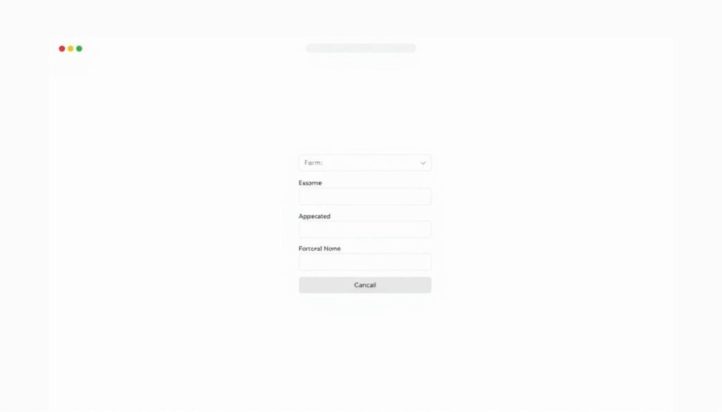 A sleek, minimalist web form with clean lines and a modern aesthetic. The layout is optimized for efficiency, with only the most essential fields visible on the screen. A soft, neutral color palette creates a calming, professional atmosphere. The form is centered on the page, with ample whitespace surrounding it to draw the user's focus. Subtle drop shadows and a slight depth-of-field effect give the design a sense of depth and dimensionality. The overall impression is one of simplicity, elegance, and a laser-like focus on conversion. A sleek, minimalist web form with clean lines and a modern aesthetic. The layout is optimized for efficiency, with only the most essential fields visible on the screen. A soft, neutral color palette creates a calming, professional atmosphere. The form is centered on the page, with ample whitespace surrounding it to draw the user's focus. Subtle drop shadows and a slight depth-of-field effect give the design a sense of depth and dimensionality. The overall impression is one of simplicity, elegance, and a laser-like focus on conversion.