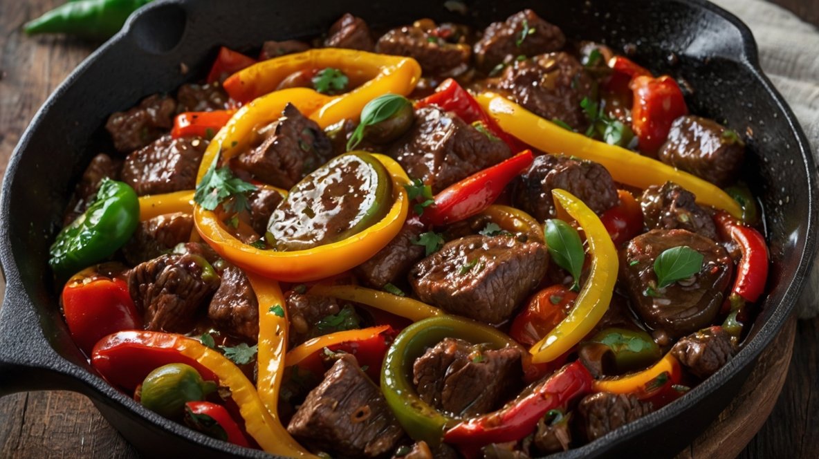 beef and bell peppers