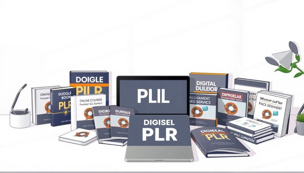a high-quality, detailed digital illustration of a collection of digital PLR products, including ebooks, online courses, and software tools, neatly arranged on a clean, minimalist desktop with a soft, natural lighting setup. The products are presented in an organized, visually appealing manner, showcasing their diverse range and highlighting their value for beginners looking to unlock the power of PLR content. The overall composition conveys a sense of productivity, professionalism, and the potential of digital PLR resources. a high-quality, detailed digital illustration of a collection of digital PLR products, including ebooks, online courses, and software tools, neatly arranged on a clean, minimalist desktop with a soft, natural lighting setup. The products are presented in an organized, visually appealing manner, showcasing their diverse range and highlighting their value for beginners looking to unlock the power of PLR content. The overall composition conveys a sense of productivity, professionalism, and the potential of digital PLR resources.