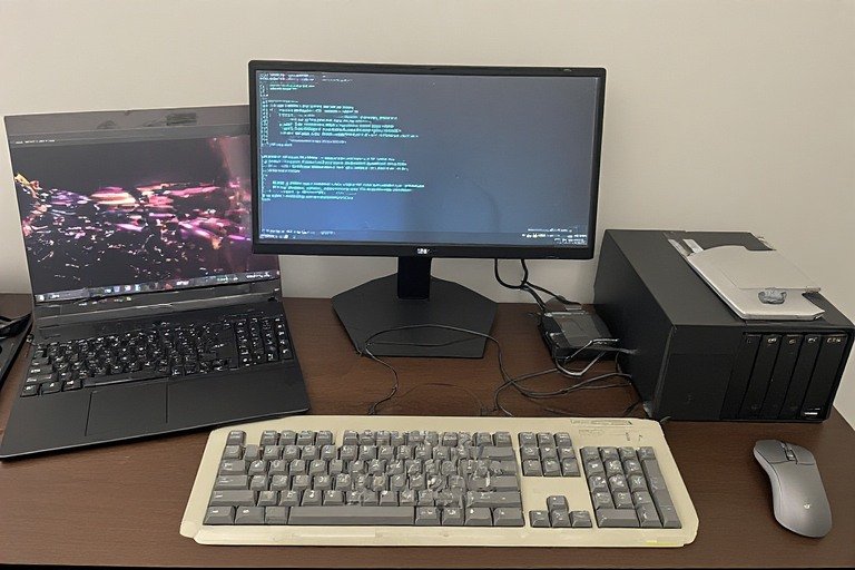Docking station laptop desk setup
