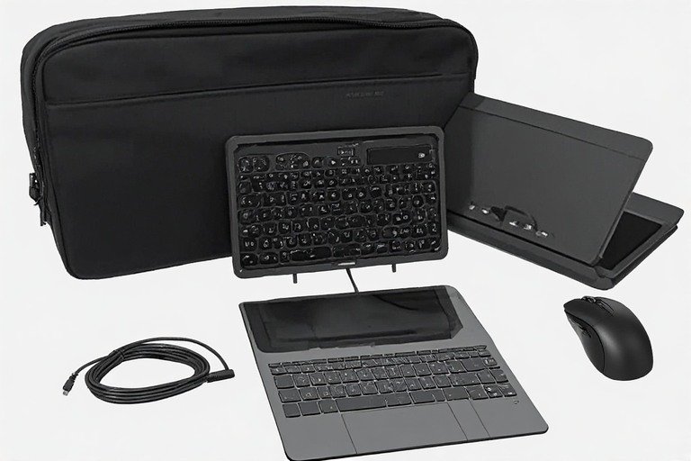 Travel-ready portable laptop setup