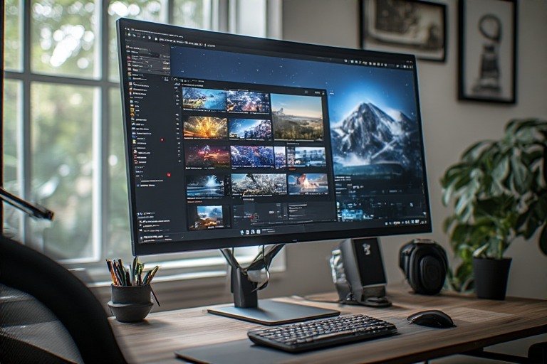 work from home tech setup monitor