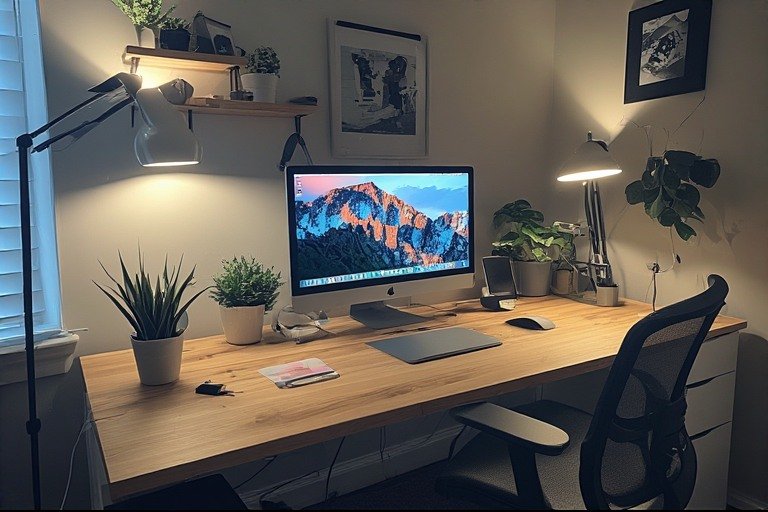 Home office desk setup