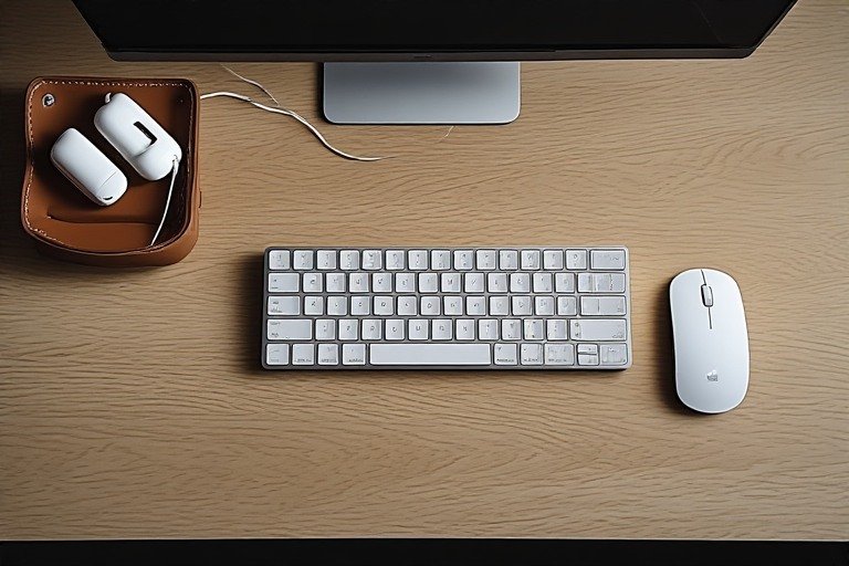 Clean minimal desk setup