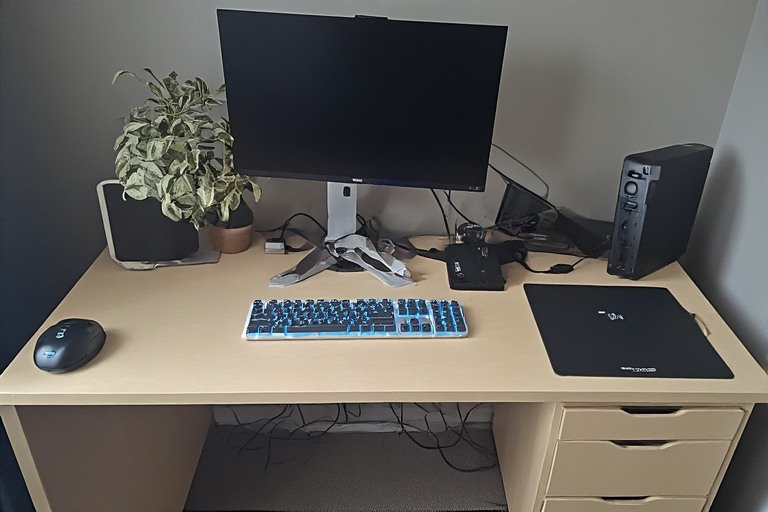 IKEA ALEX drawers as Karlby desk setup support — most popular combination