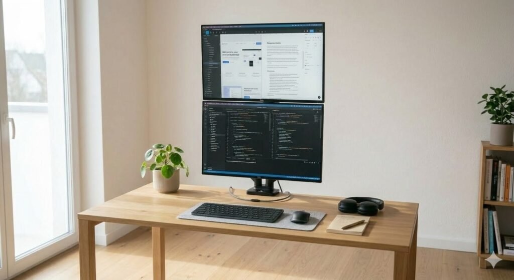 stacked monitor layout vertical arrangement