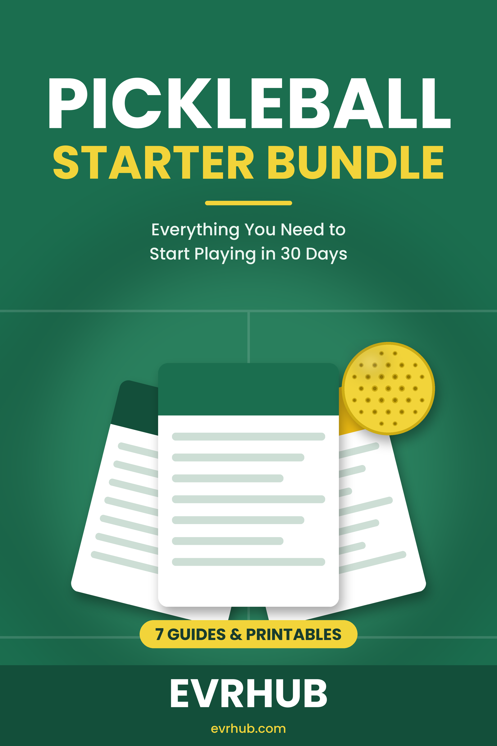 Pickleball Starter Bundle: Beginner's Playbook, Cheat Sheet, 30-Day Planner, Drills Workbook and More (Printable PDF) - Image 2