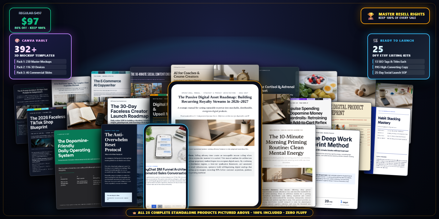 25-Product Done-For-You Digital Storefront in a Box 2026-2027 Edition