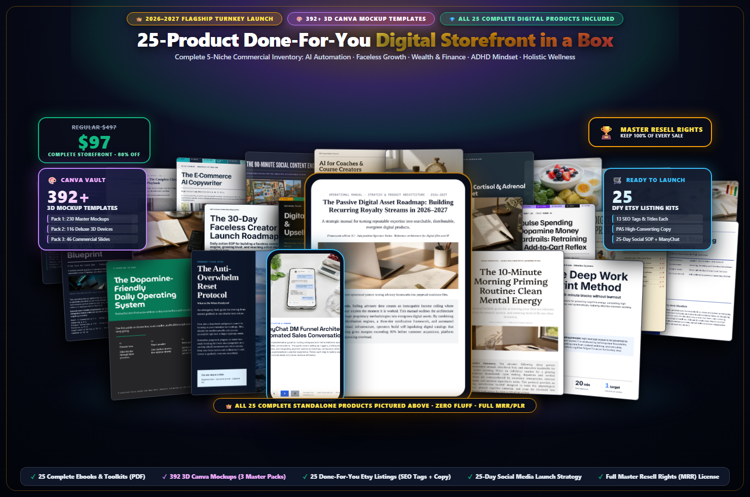 25-Product Done-For-You Digital Storefront in a Box 2026-2027 Edition