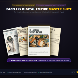 Faceless Digital Empire Master Suite: 4-Part Creator Launch & Monetization Blueprint (MRR / PLR Manuals)