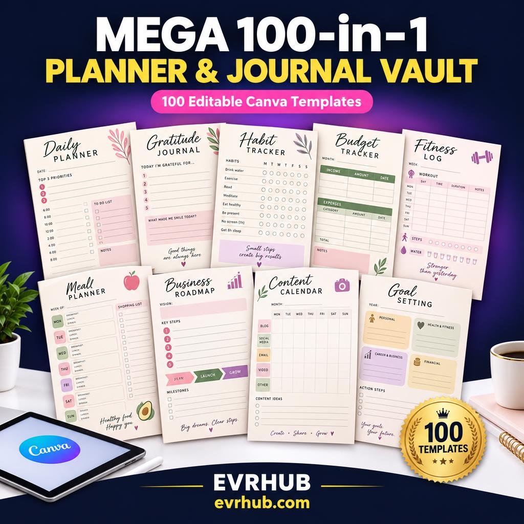 Mega 100-in-1 Planner & Journal Vault (Complete MRR Collection)
